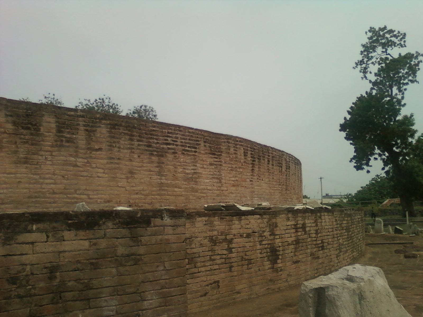 The brick base of the ancient Amaravati Mahachaitya stupa