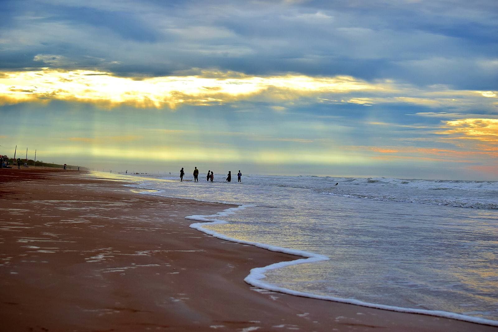 Waves and evening light on Suryalanka Beach, near Bapatla