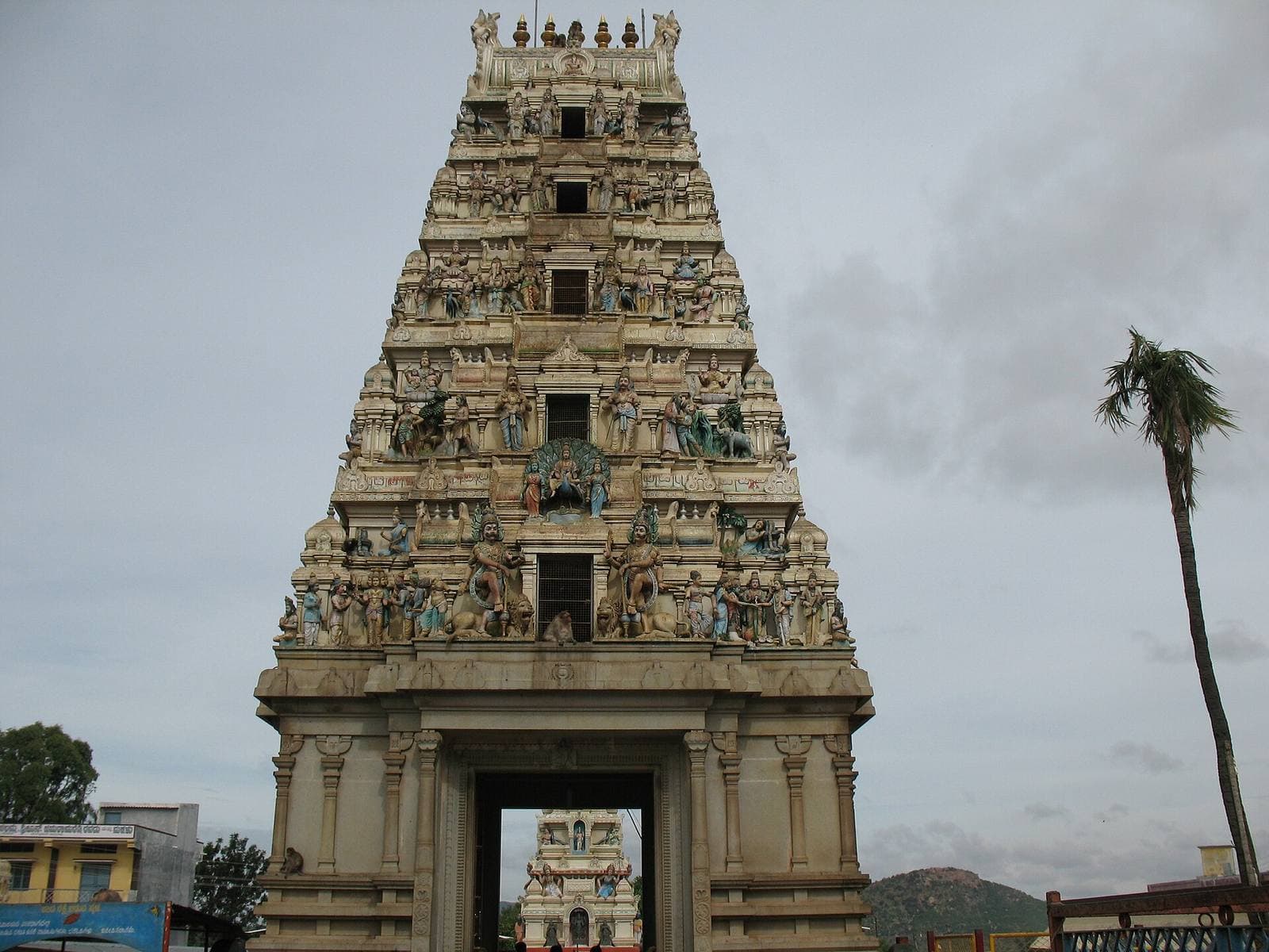 The gopuram of the Ghati Subramanya Temple near Doddaballapura