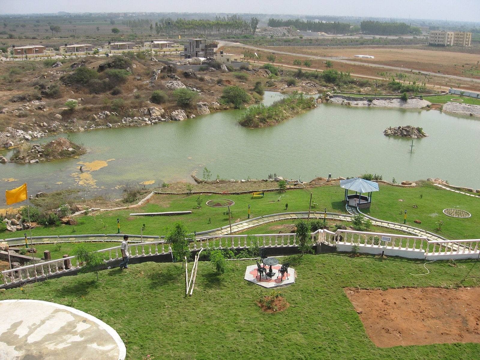 A lake and park in Guntur