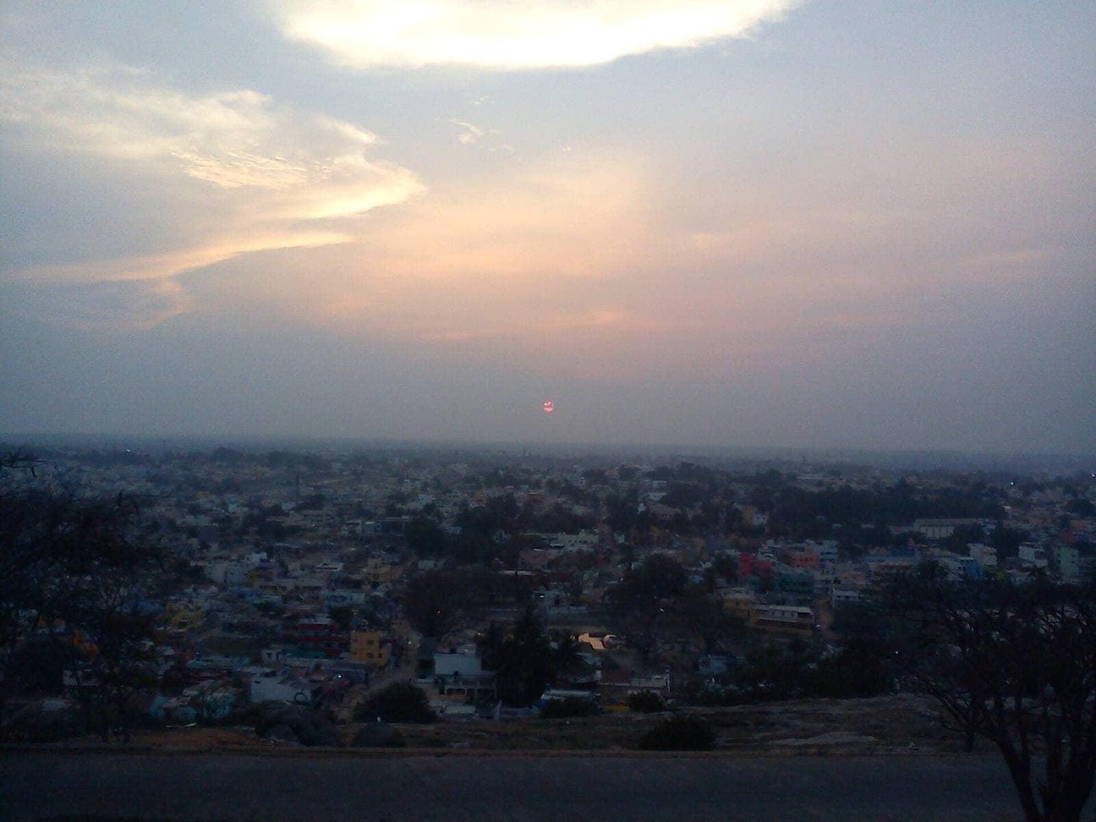 The view over Hosur at dusk