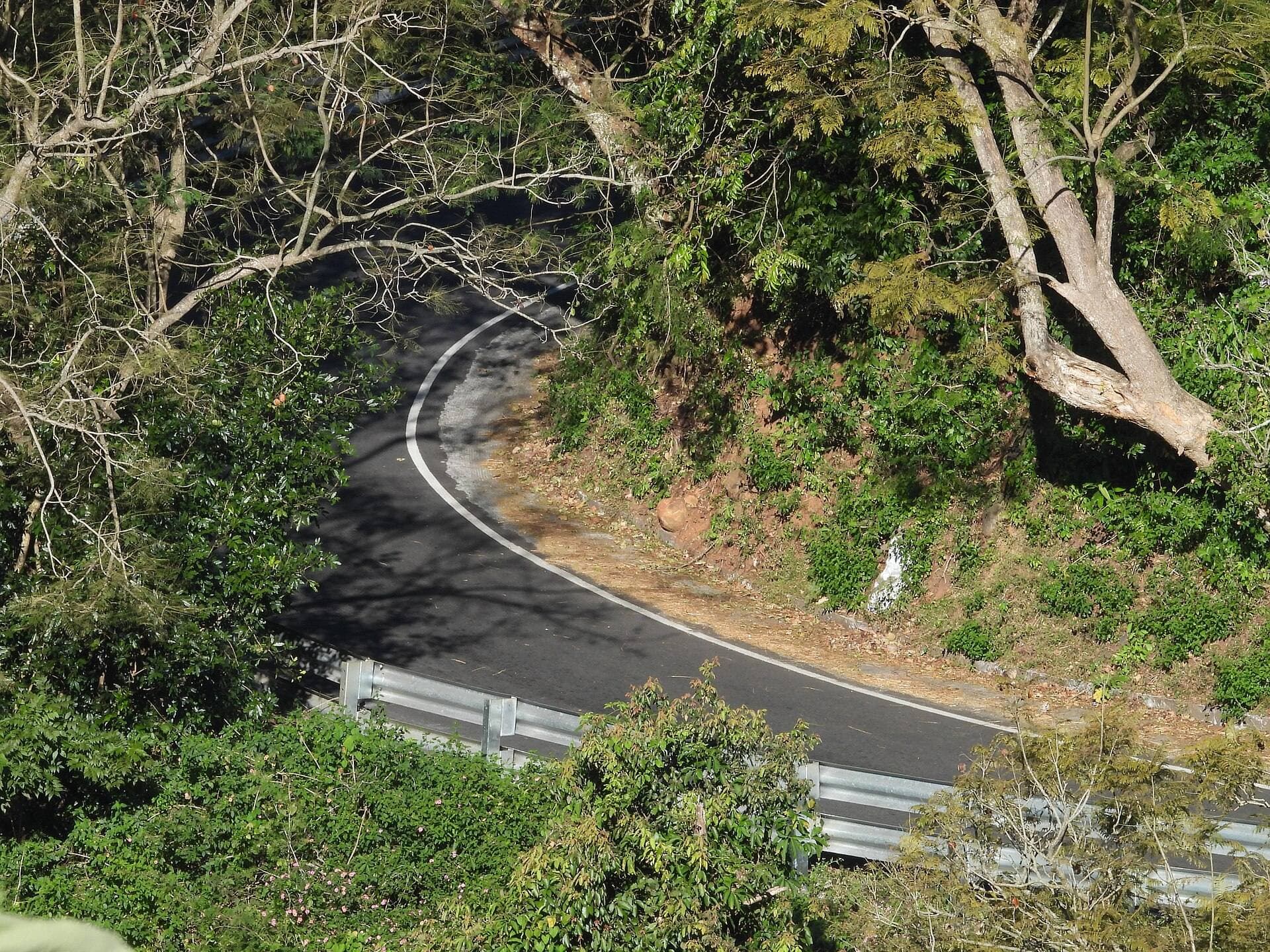 A hairpin bend on the ghat road up the Kolli Hills, Namakkal district
