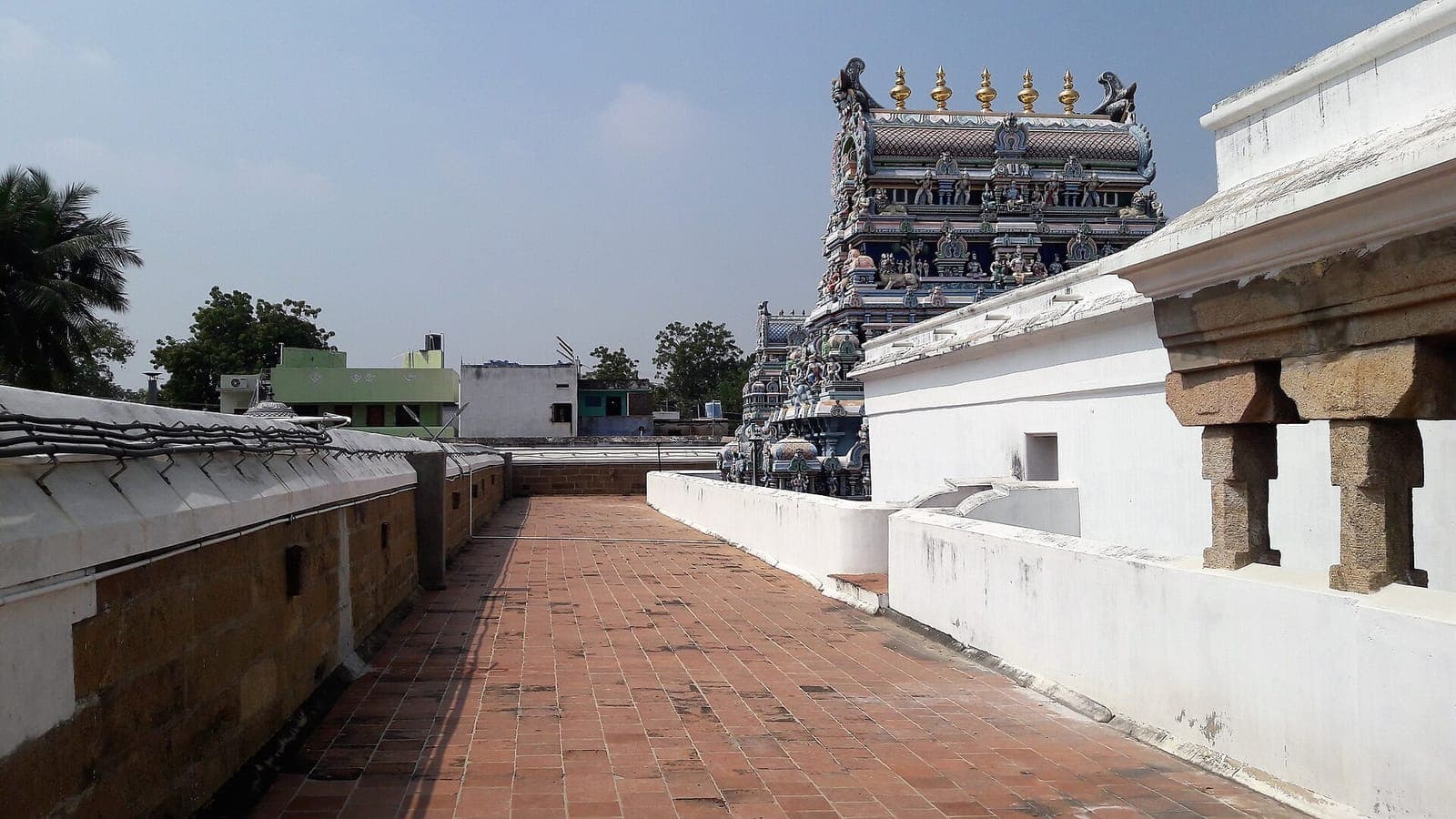 The Andal Temple complex at Srivilliputhur seen from a rooftop walkway