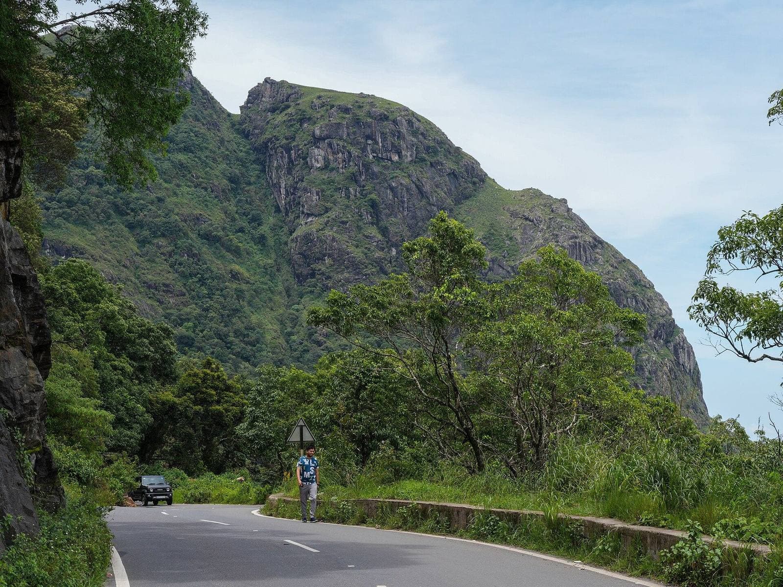 A highway curving below Frog Hill on NH-181 in the Nilgiris, Tamil Nadu